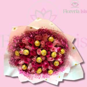 -Ramo buchón de Rosas con chocolates